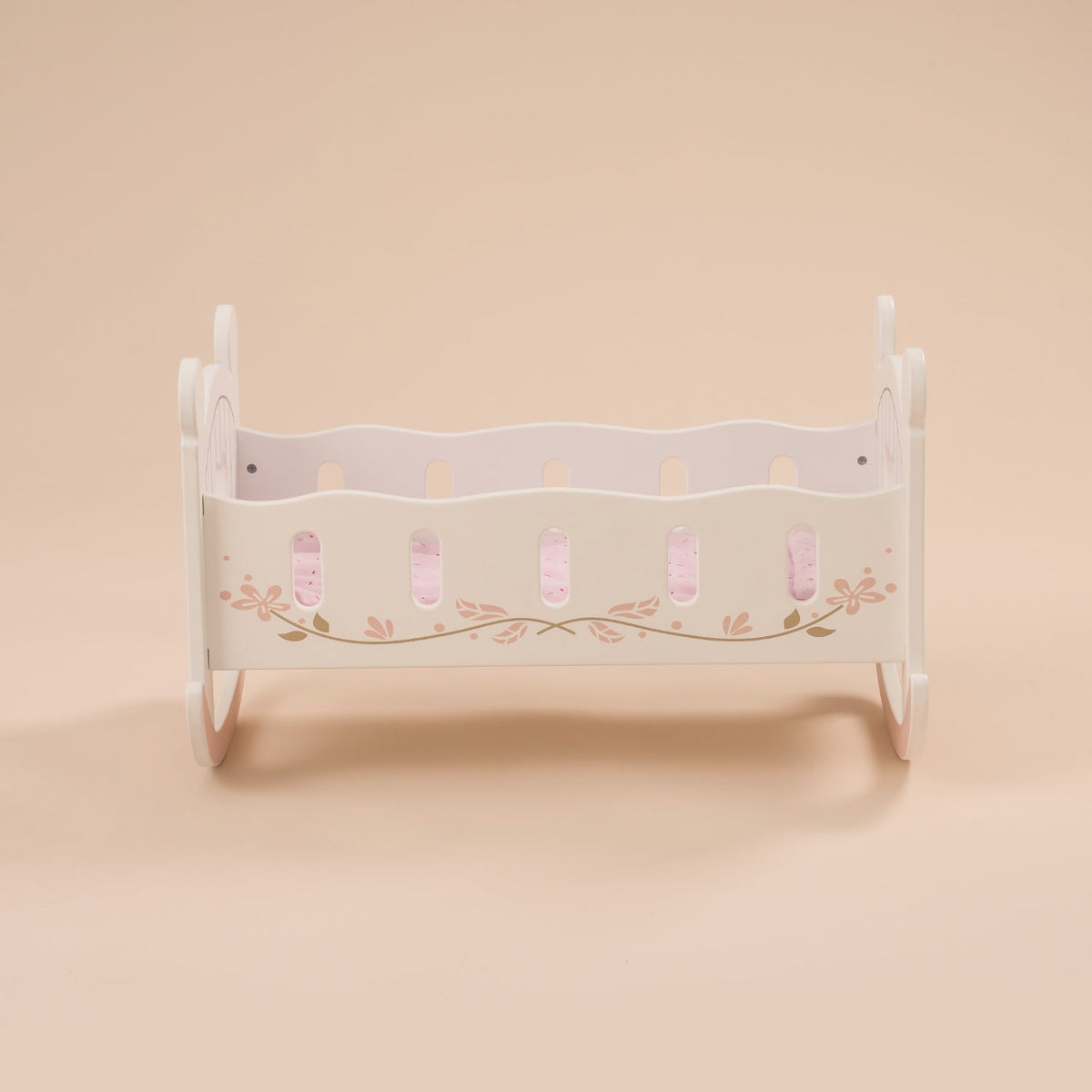 Robud Baby Wooden Doll Crib 18inch WRP01 collectible figurine, hands assembling laser-cut wooden pieces