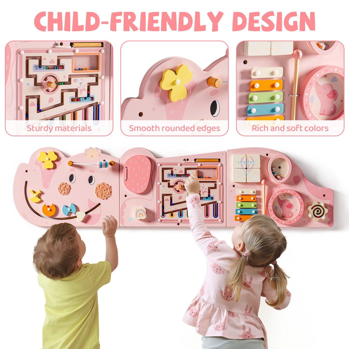 ROBUD Wooden Cream Elephant Busy Board, view 20
