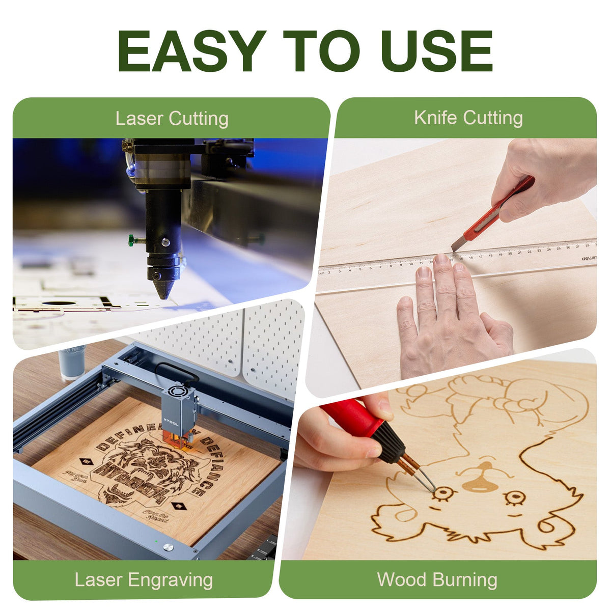 Robotime basswood plywood sheets feature showing DIY drawing board to paint on with a child painting colorful artwork on a flat sheet using brushes and watercolors.