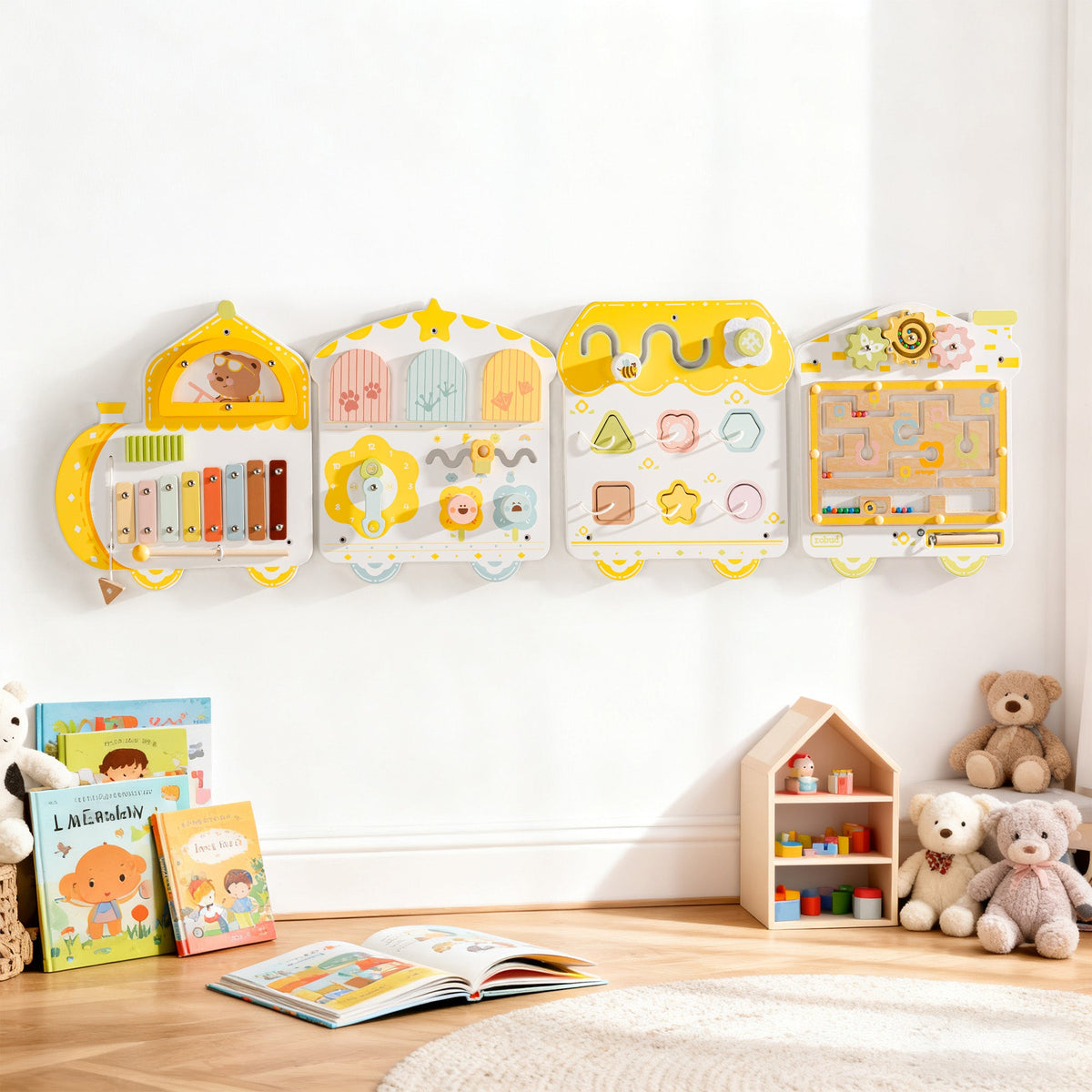 ROBUD Wooden Spring Train Busy Board main product photo