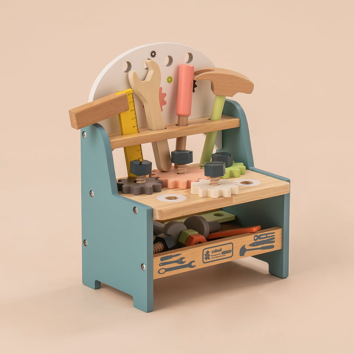 ROBUD Mini Wooden Play Tool Workbench Set WG201, view 3