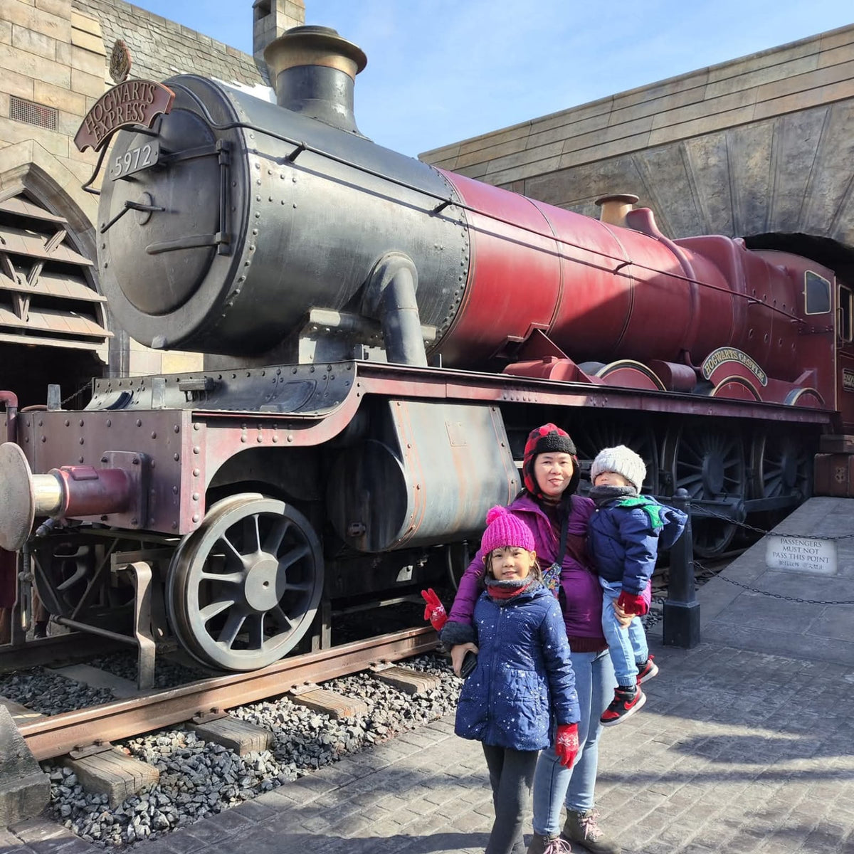 Unsere Kinder waren total begeistert, als Dampf aus dem Zug kam.