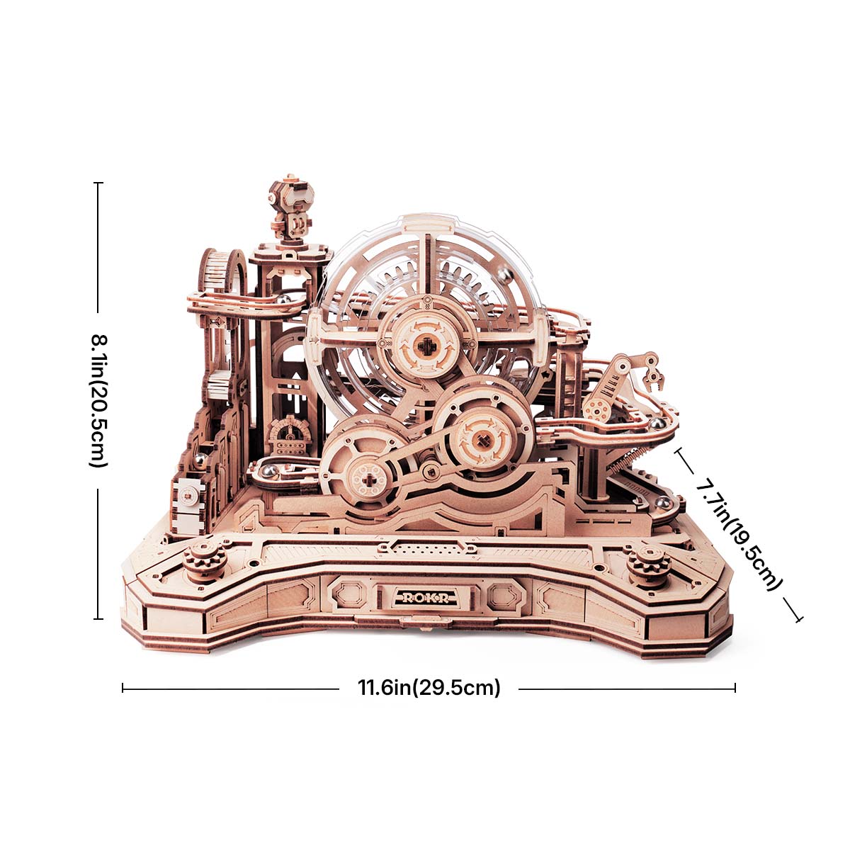 ROKR Gear Ball Challenge 3D wooden puzzle, angled view EGC01