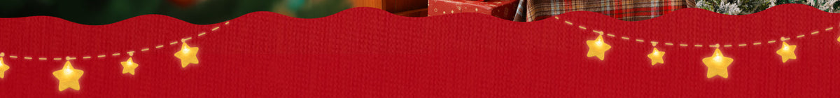 Robotime Christmas page decorative star garland accent banner strip on a red background