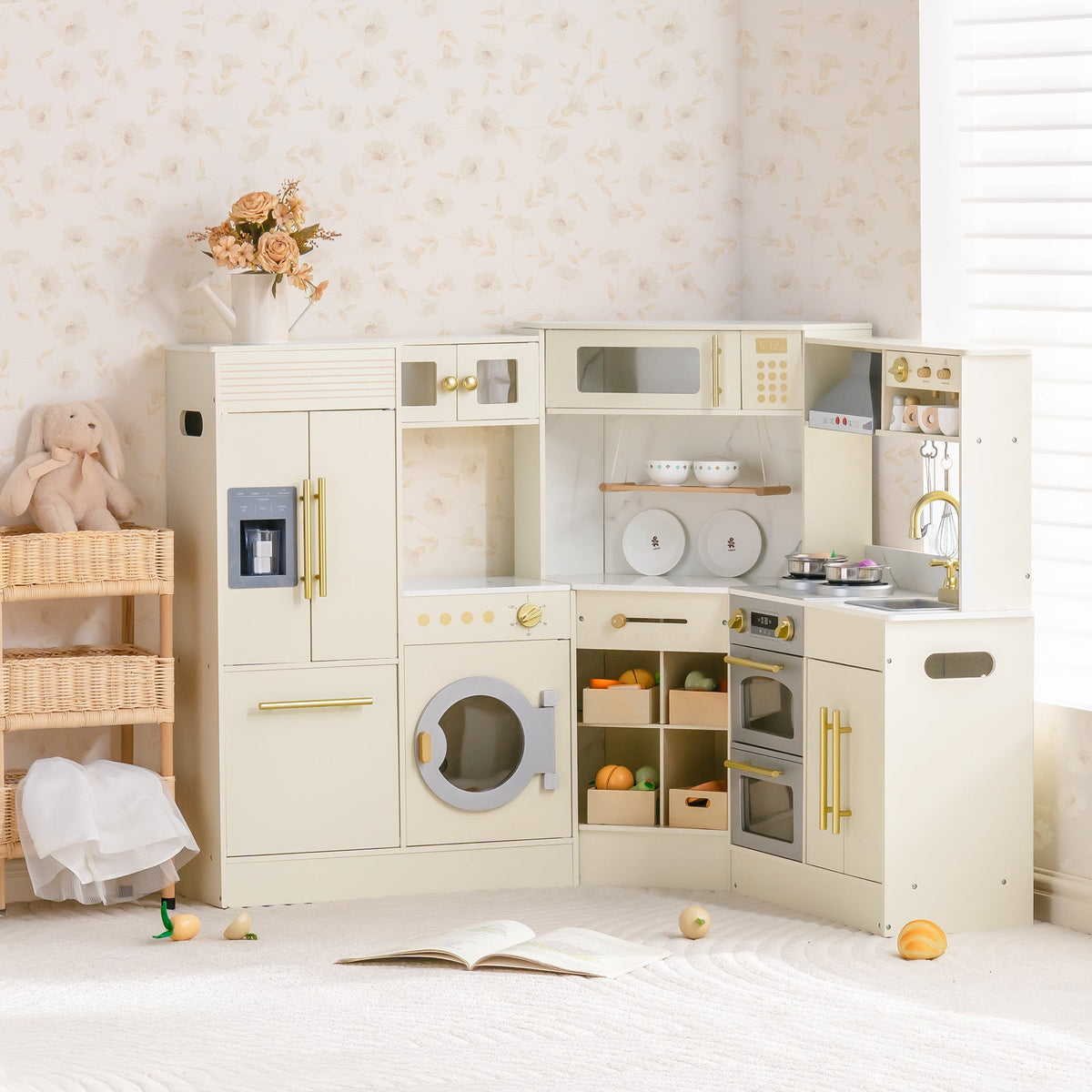 ROBUD Wooden Light Luxury Corner Kitchen main product photo