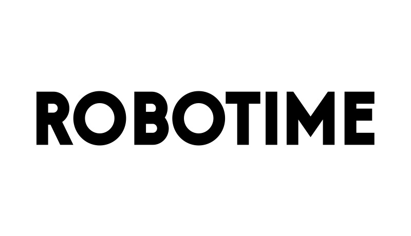 Robotime bold black wordmark centered on a plain white background