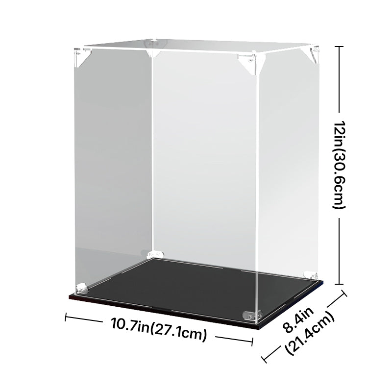 ROKR Display Case Dust Cover for 3D Puzzles RFM04 3D wooden puzzle model, parts and pieces laid out before assembly