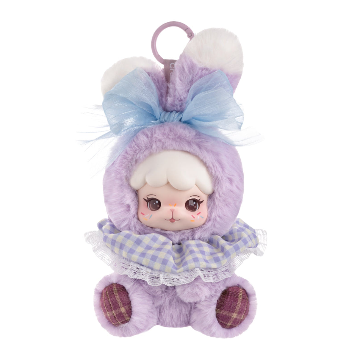 Rolife Cream & Cookii Bunny Best Friend Surprise Plush Pendant MBAXX, angled view showing detail and craftsmanship