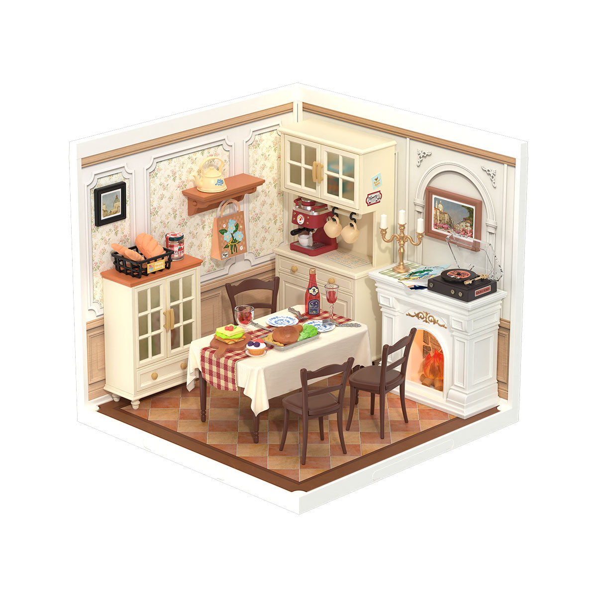 Rolife Warm Dining Room DIY Miniature House DW015B main product photo