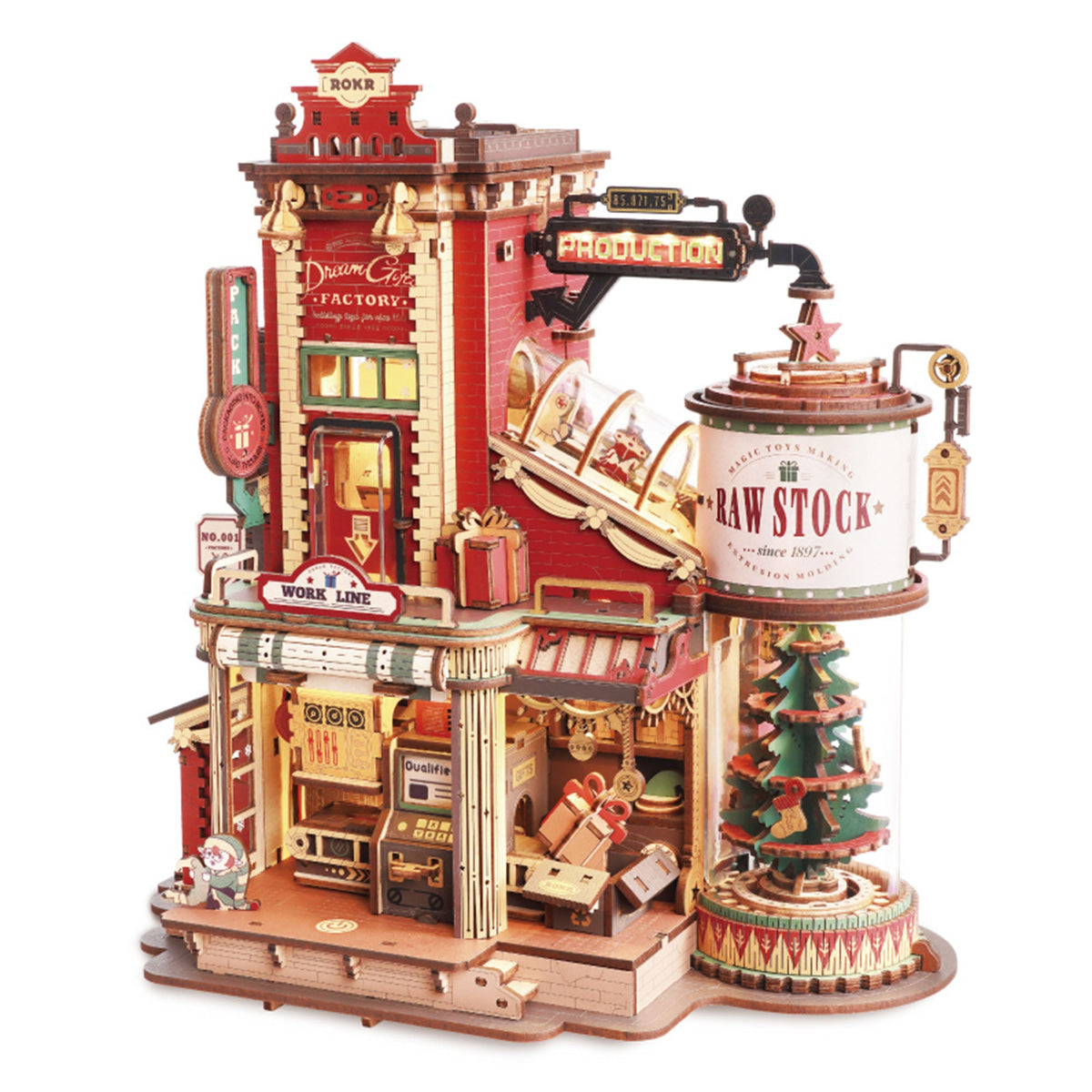 ROKR Gift Bundle + DIY gift bundle, product detail view: LGC01 Cog Coaster marble run and EAB01 Carousel music box kits EA...