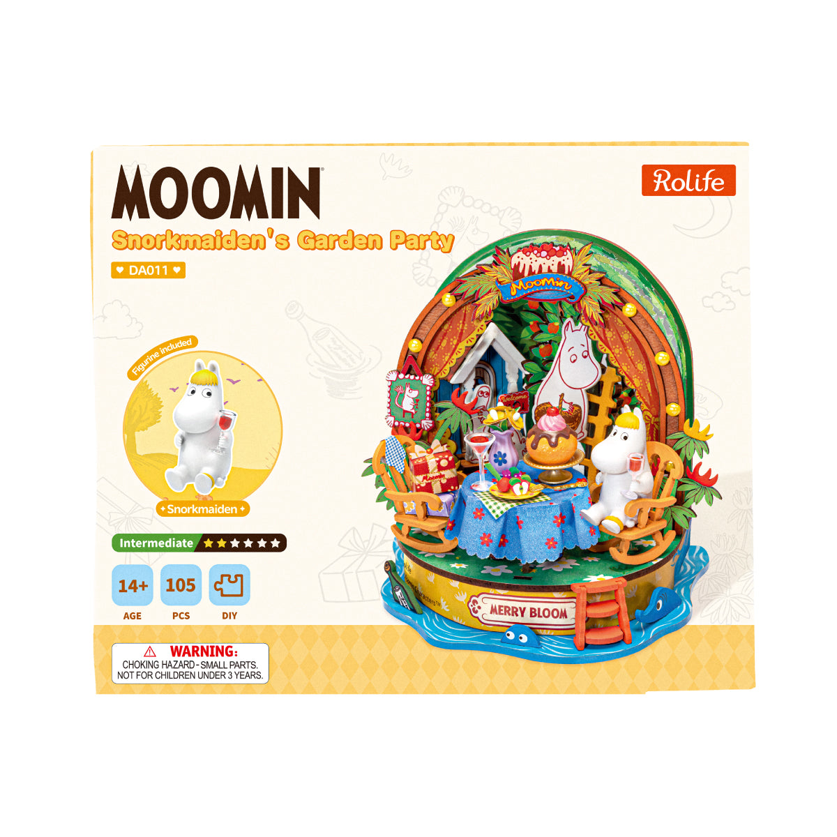 Rolife Snorkmaiden Garden Party kit box featuring its festive table scene