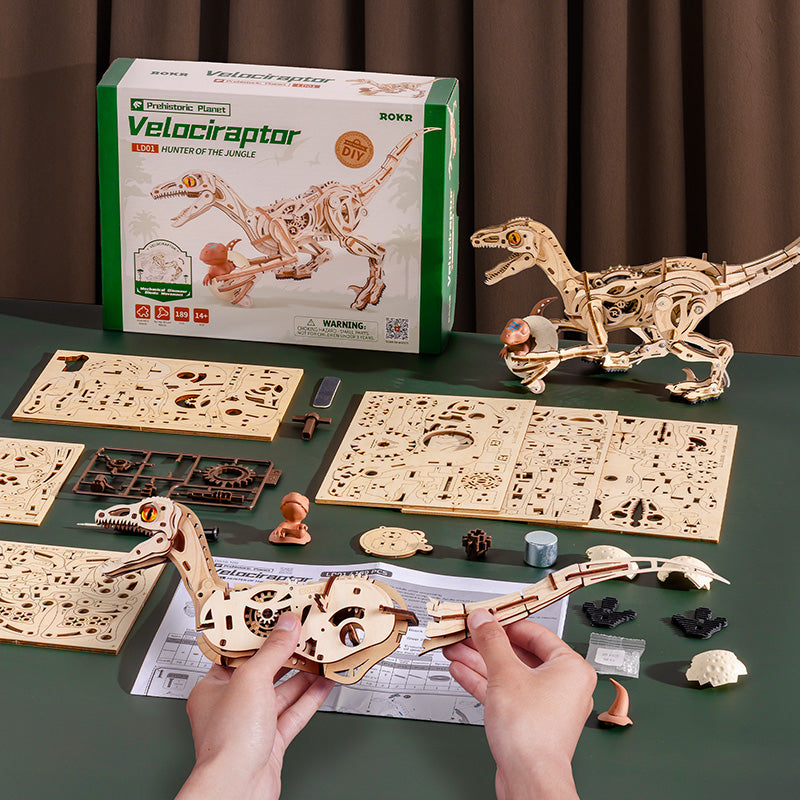 ROKR Velociraptor Mechanical 3D Wooden Puzzle LD01
