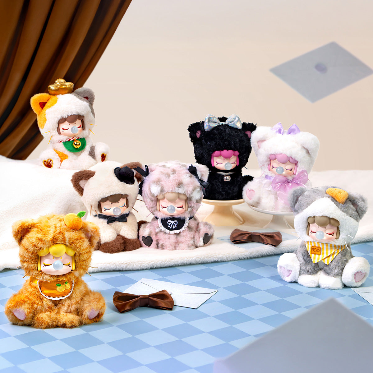 Rolife Nanci's Tea Time Kitties Surprise Plush Dolls MNDXX collectible figure, angled view showing detail and craftsmanship