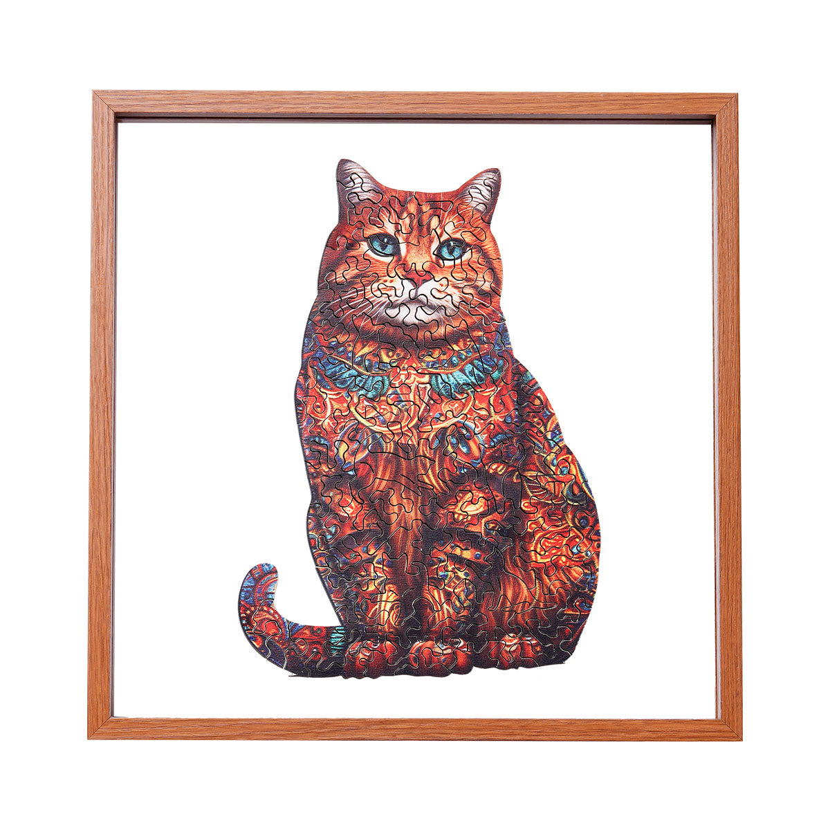 ROBOTIME Exotic Cat Wooden Jigsaw Puzzle with Frame main product photo