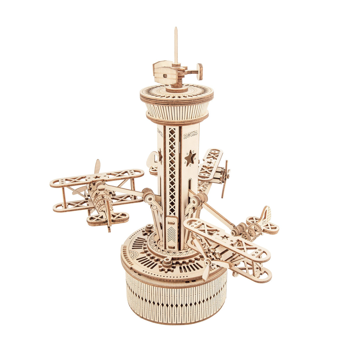 ROKR Airplane Control Tower Mechanical Music Box AMK41 main product photo