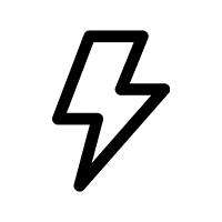 Robotime Online lightning bolt icon in simple line art style on a white background