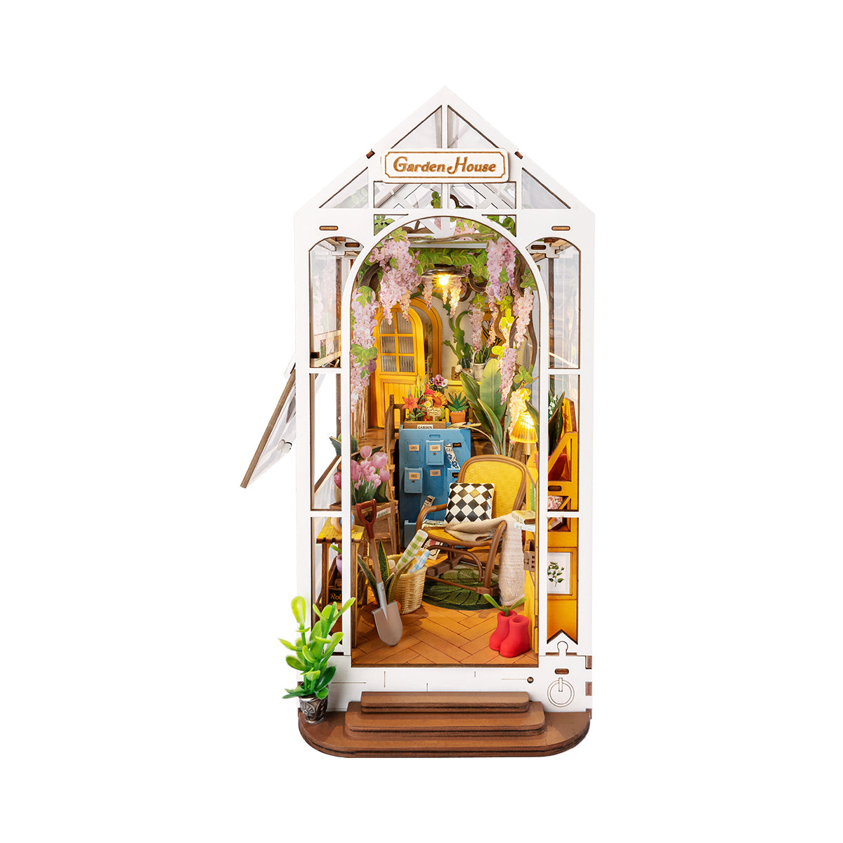 Rolife, Holiday Garden House, TGB06, DIY book nook kit, front view