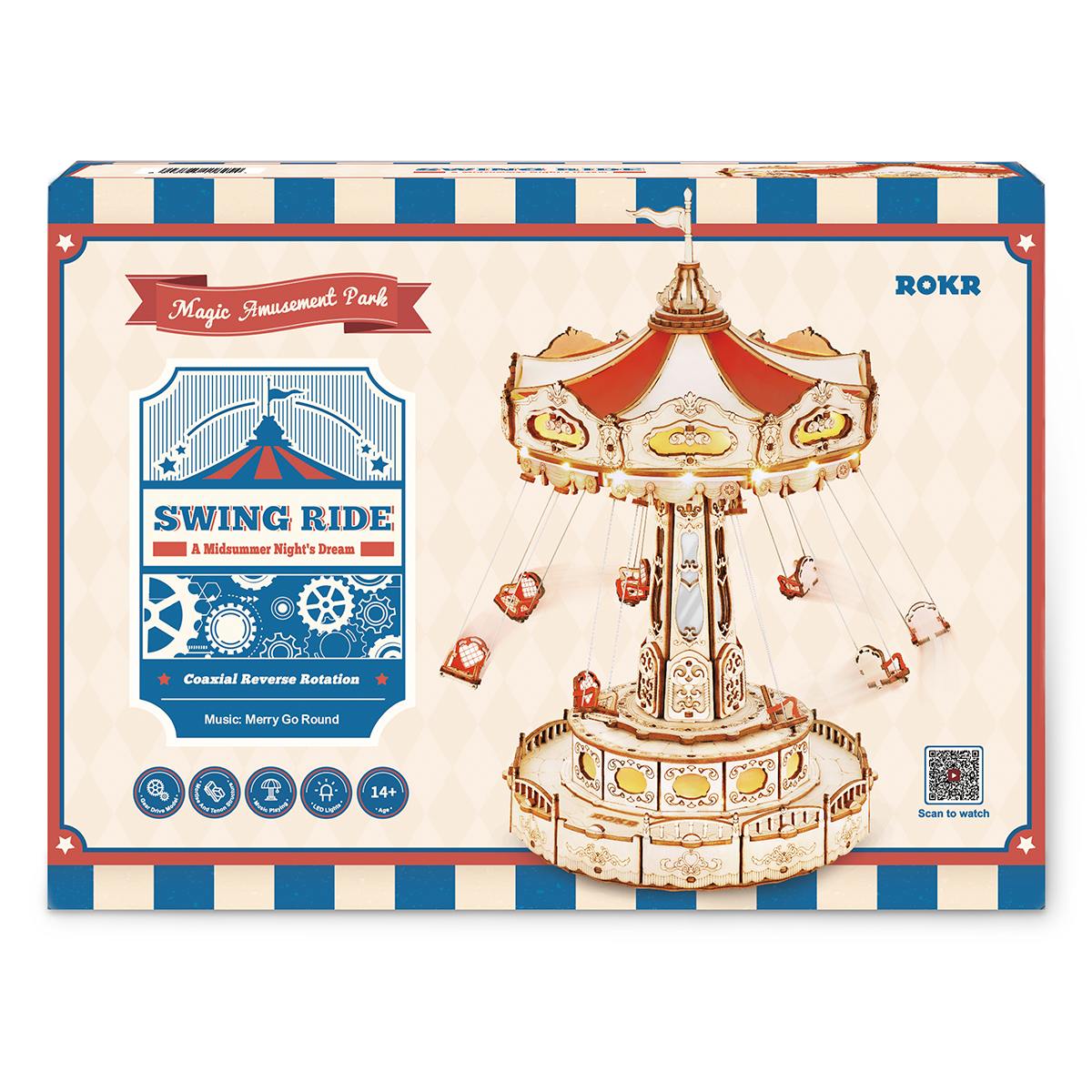 ROKR, Swing Ride, EA02, 3D wooden music box puzzle, lifestyle setup