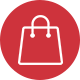 Robotime Online icon showing a red circular badge with a white discount coupon ticket inside representing loyalty savings.