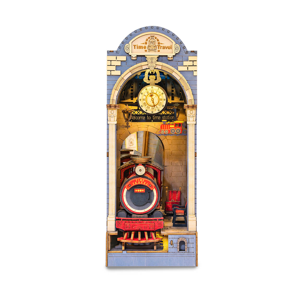 Rolife, Time Travel, TGB04, DIY book nook kit, front view