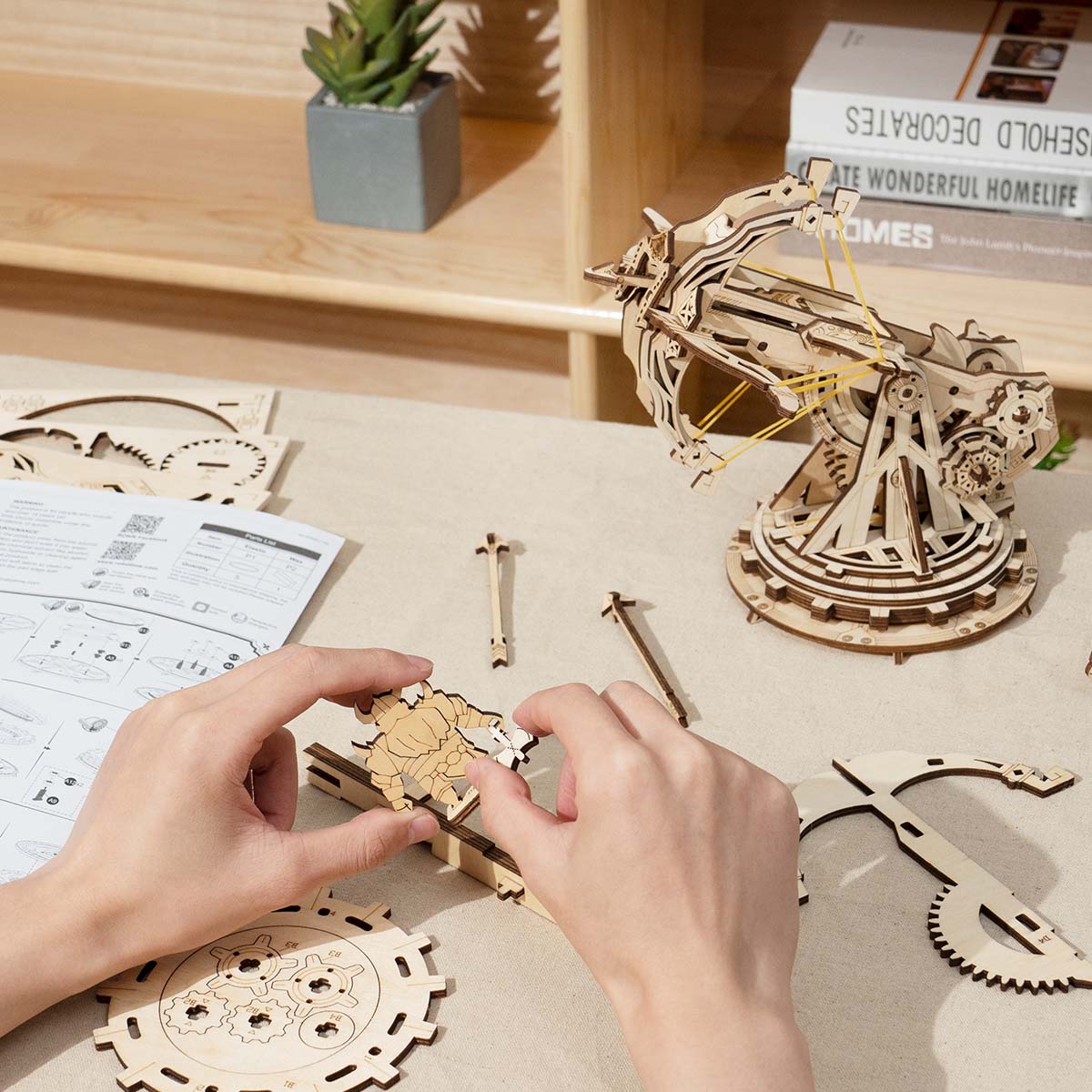 ROKR, Siege Heavy Ballista, KW401, 3D wooden siege weapon puzzle, lifestyle setup