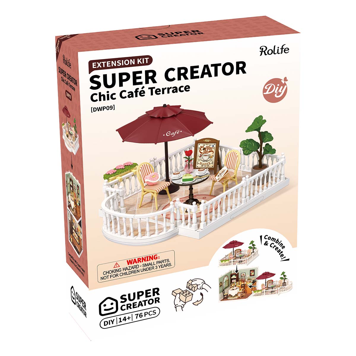 Rolife Super Creator Chic Cafe Terrace SHPP05 extension kit product box front view