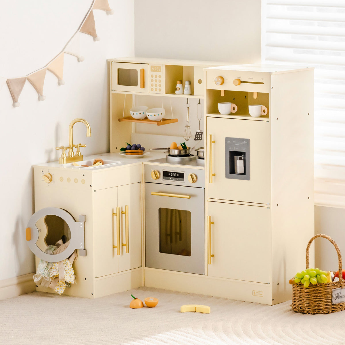 ROBUD Pretend Corner Kitchen with All-in-One & Combination-Style main product photo