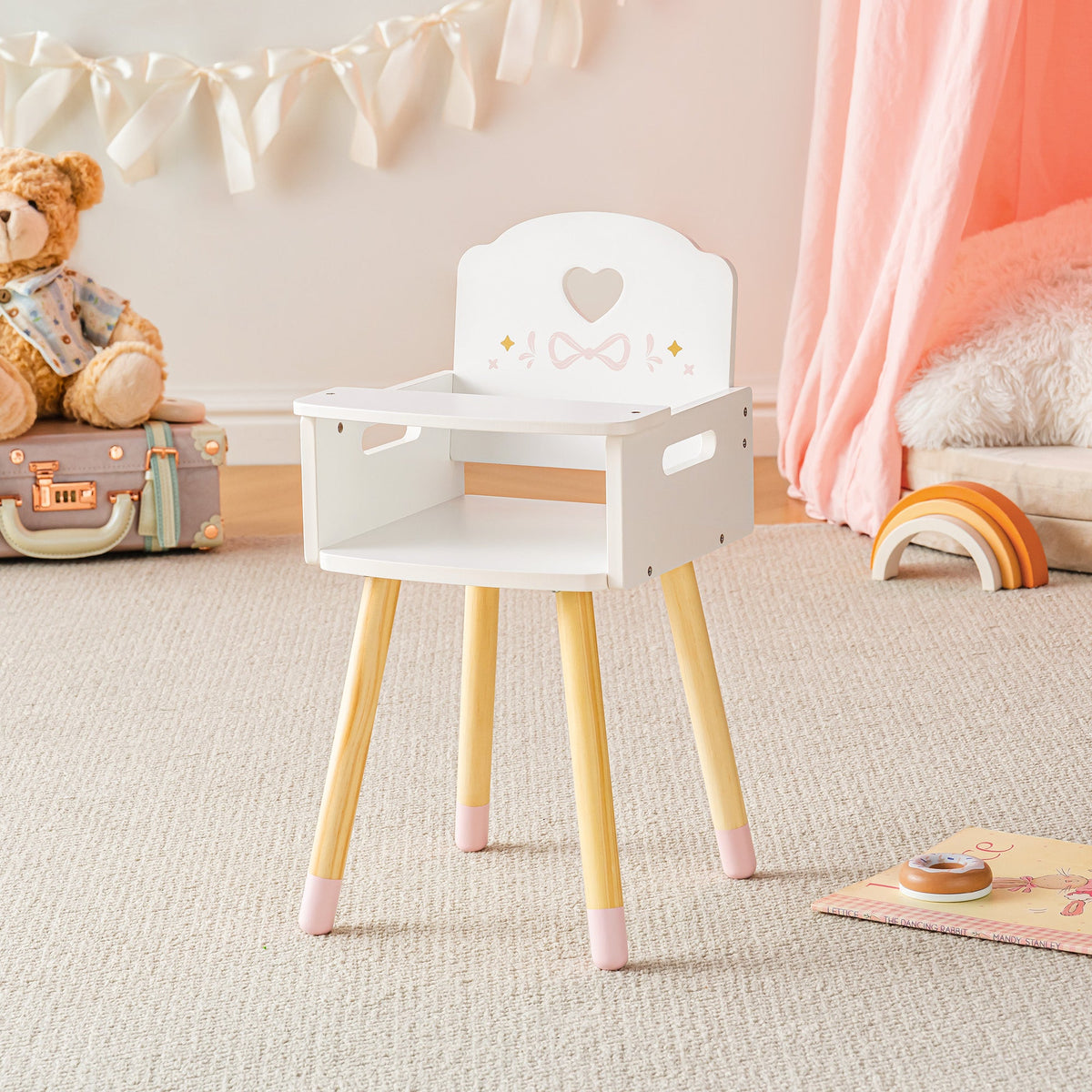 ROBUD Baby Doll High Chair with Heart-Shaped main product photo