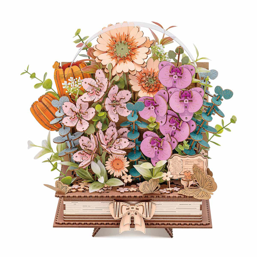 Rowood Holz-Blütenbuch DIY Blumenstrauß 3D-Puzzle TW04H