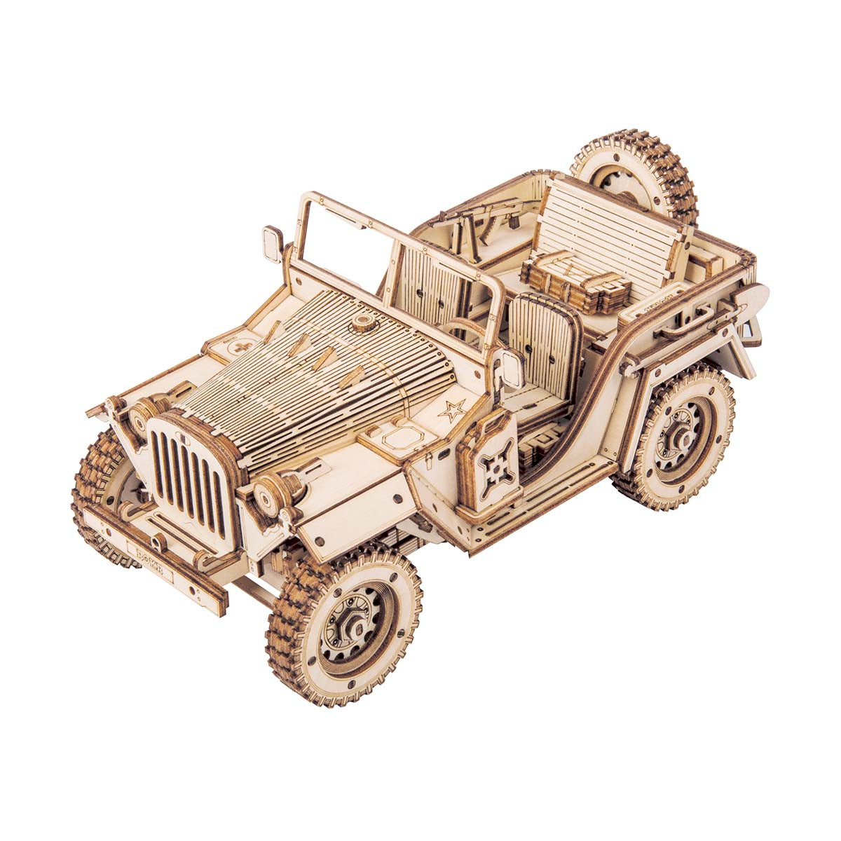 ROKR Army Jeep Scale Model 3D Wooden Puzzle MC701 main product photo