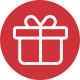 Robotime Online icon showing a red circular badge with a white gift box representing redeemable rewards and gifts.