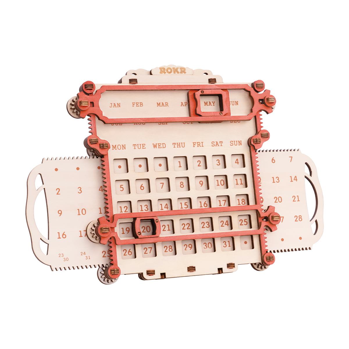 ROKR, Penholder Calendar, LC501, 3D wooden calendar puzzle, front view