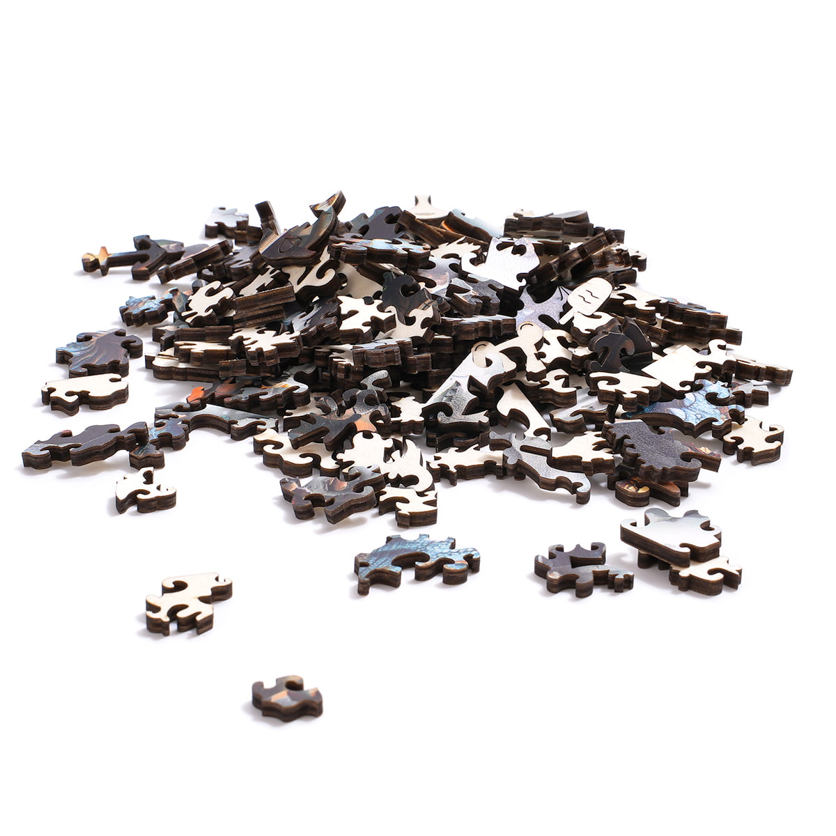 ROBOTIME, Wall Breaking Triceratops, wooden jigsaw puzzle, detail close-up