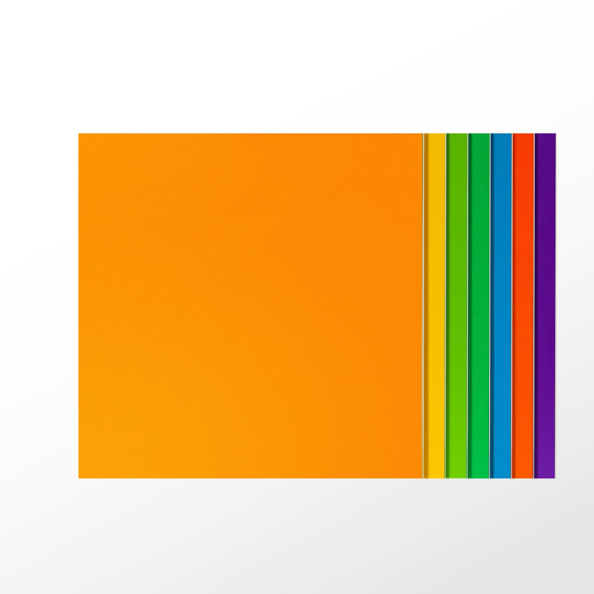 Robotime double-sided colored basswood sheets close-up showing painted side in bright color with natural wood grain on reverse