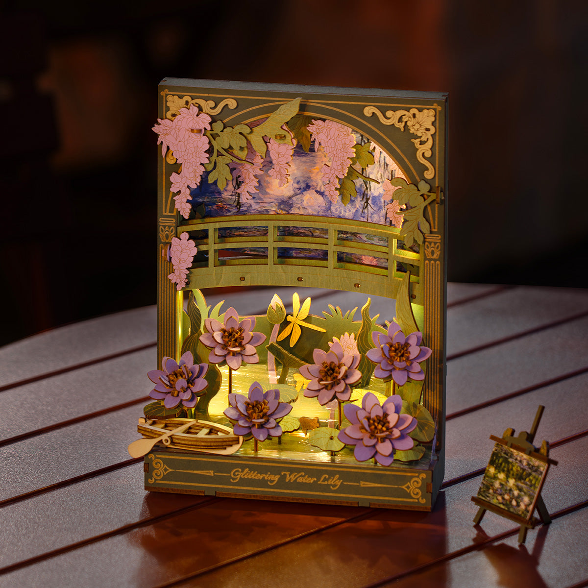 Rowood Glittering Water Lily Wall Art 3D Wooden Puzzle TH001, 3D wooden wall art puzzle, lifestyle scene