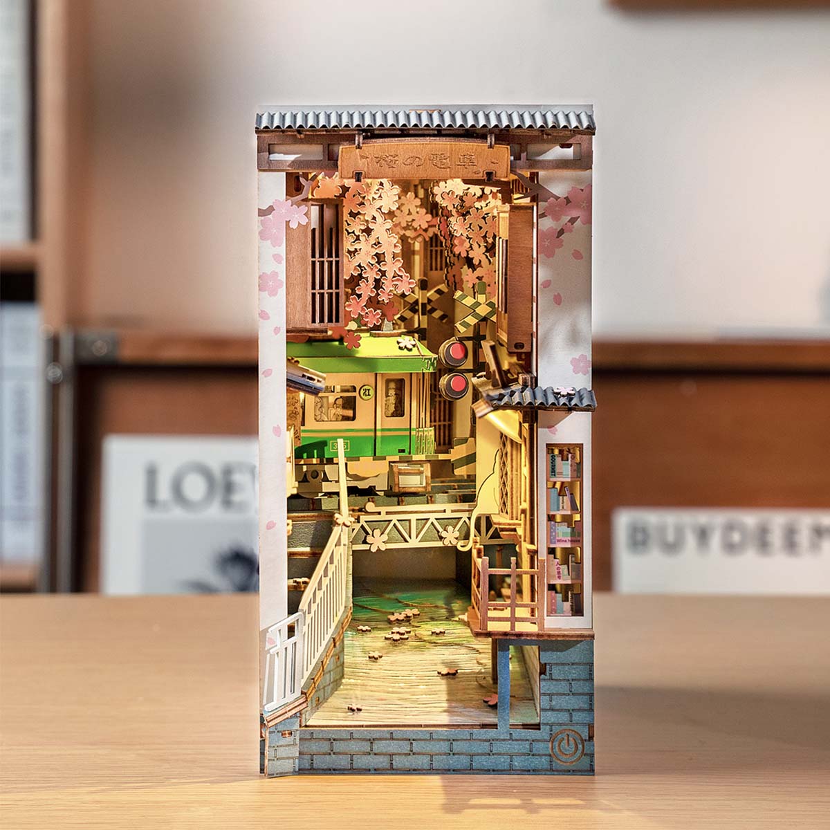 Rolife Stories in Books Series | Book Nook (4 Sets) DIY book nook miniature kit, hands assembling laser-cut wooden pieces