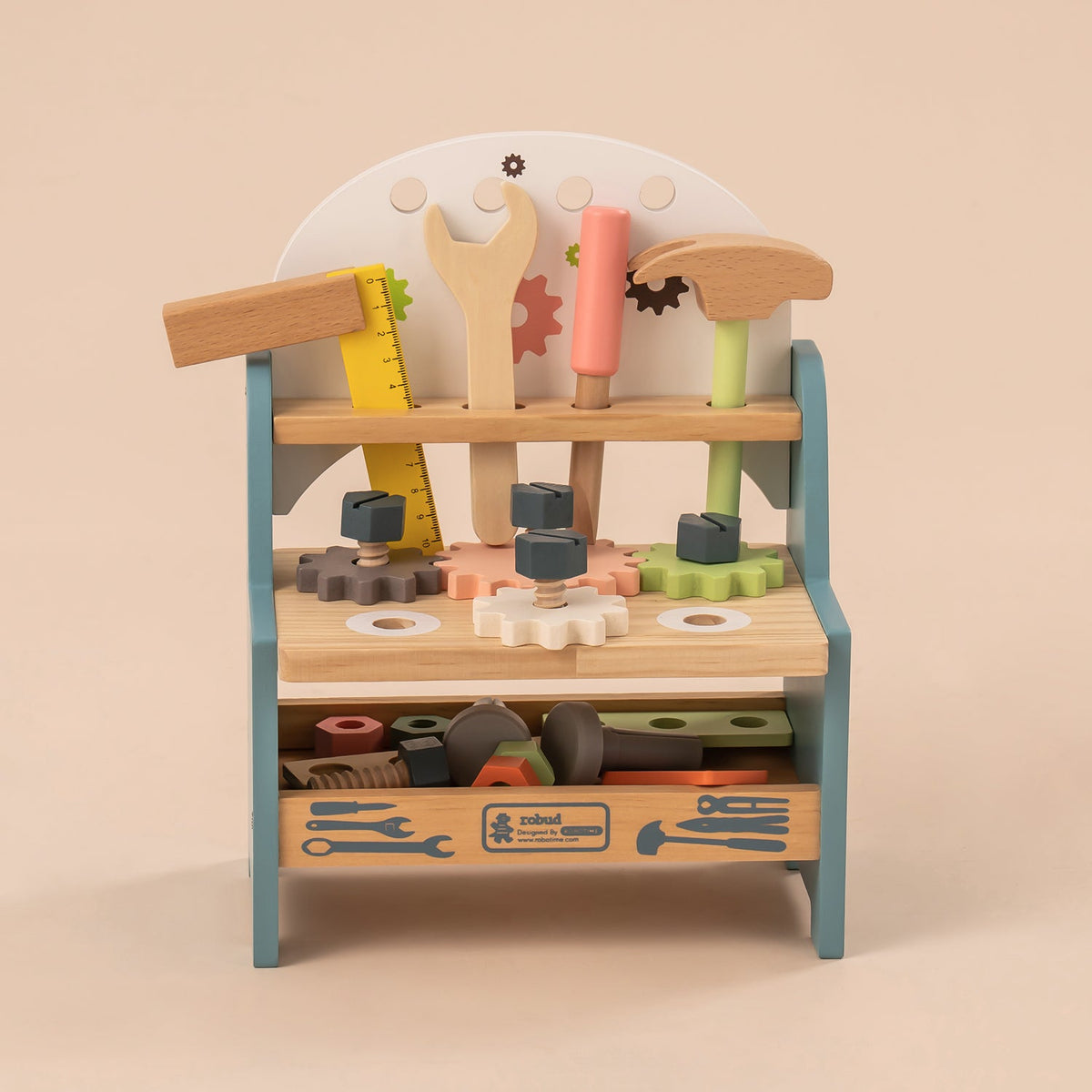 ROBUD Mini Wooden Play Tool Workbench Set WG201, view 2