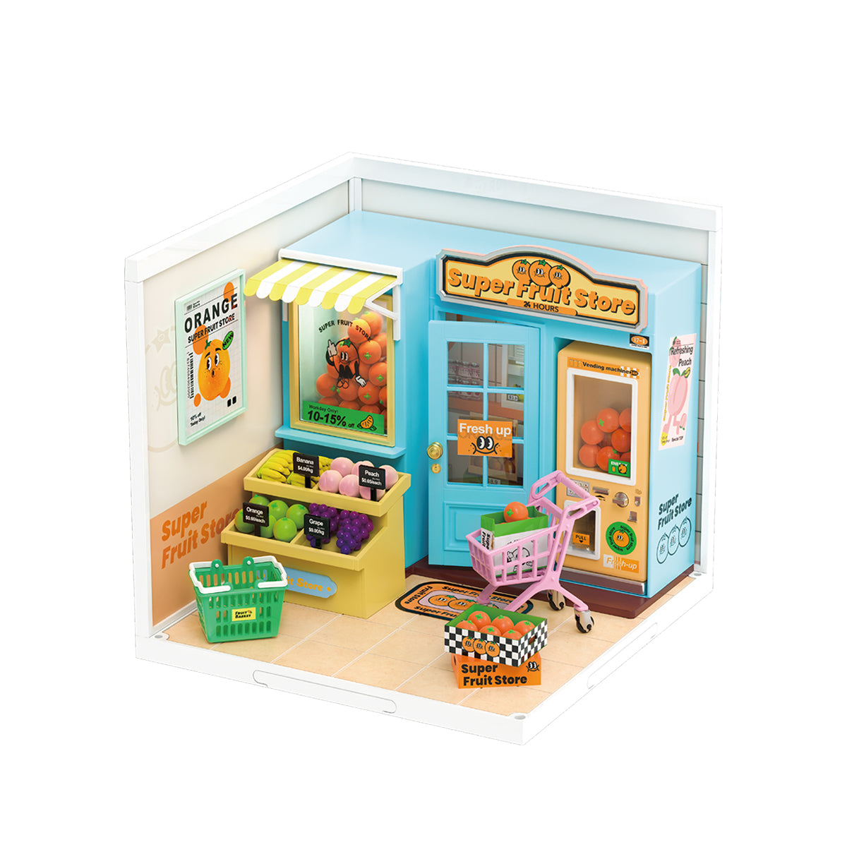 Rolife Super Creator Super Fruit Store DIY Miniature House Kit DW003 main product photo