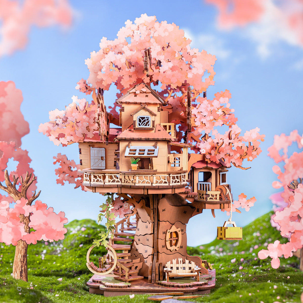 Rolife Sakura Tree House, DIY-3D-Holzpuzzle