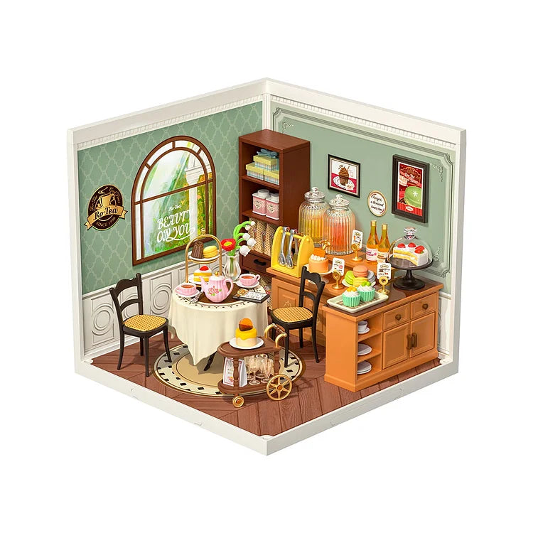 Rolife Super Creator DIY miniature house series packaging and box art showing illustrated room scene with colorful product branding