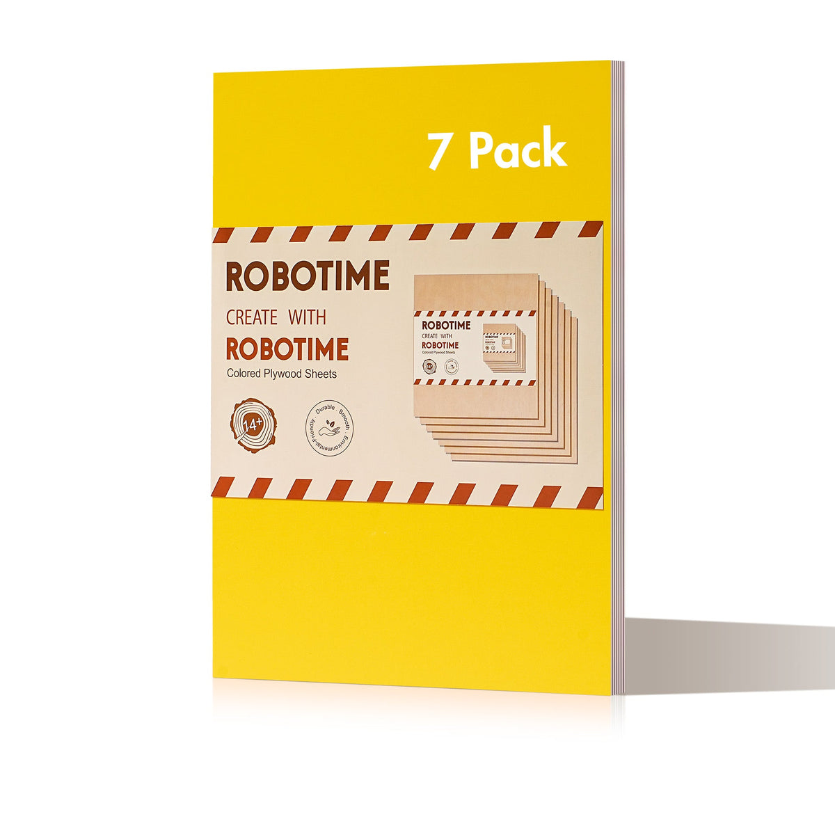 Robotime colored basswood craft sheets showing edge profile with dual-sided paint finish suitable for laser cutting and crafting