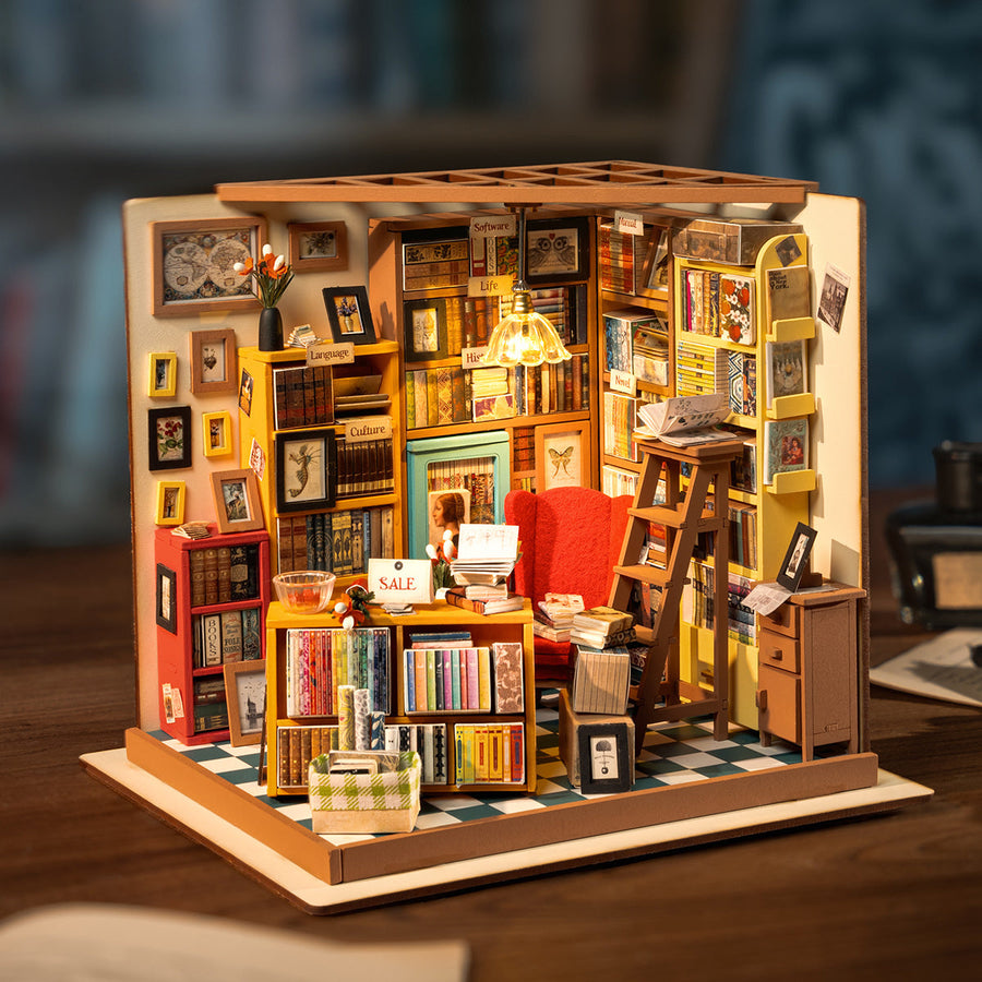 Rolife Sams Studienbibliothek DIY Miniaturhaus Bausatz DG102