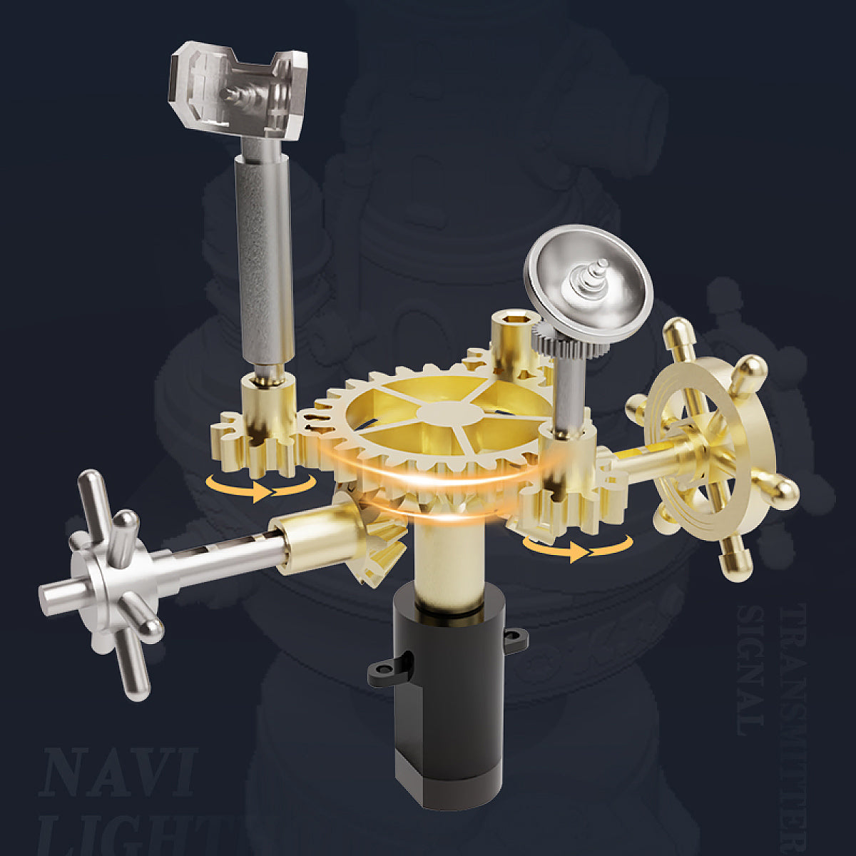 ROKR Navi Lighthouse Mechanical 3D Puzzle CGM01 3D wooden architecture model, top-down view of layout and arrangement