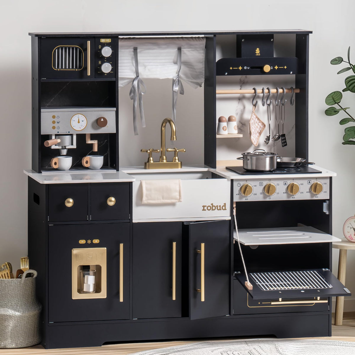 Robud wooden play kitchen black, additional product view 12