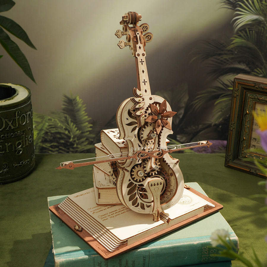 ROKR Magic Cello Mechanische Spieluhr 3D Holzpuzzle AMK63