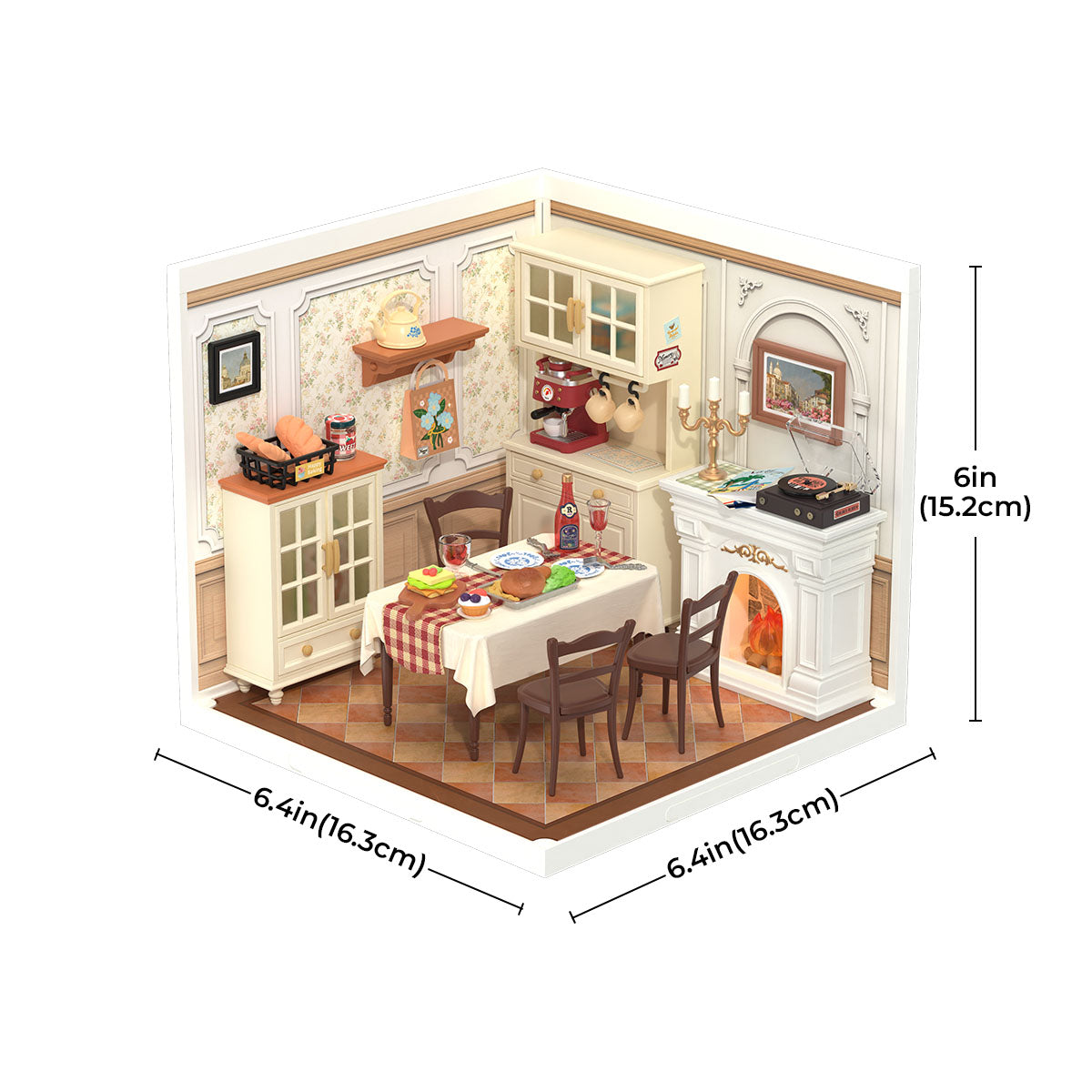 Rolife Super Creator 3 in 1 I Shape DIY miniature dollhouse kit, hands assembling laser-cut wooden pieces