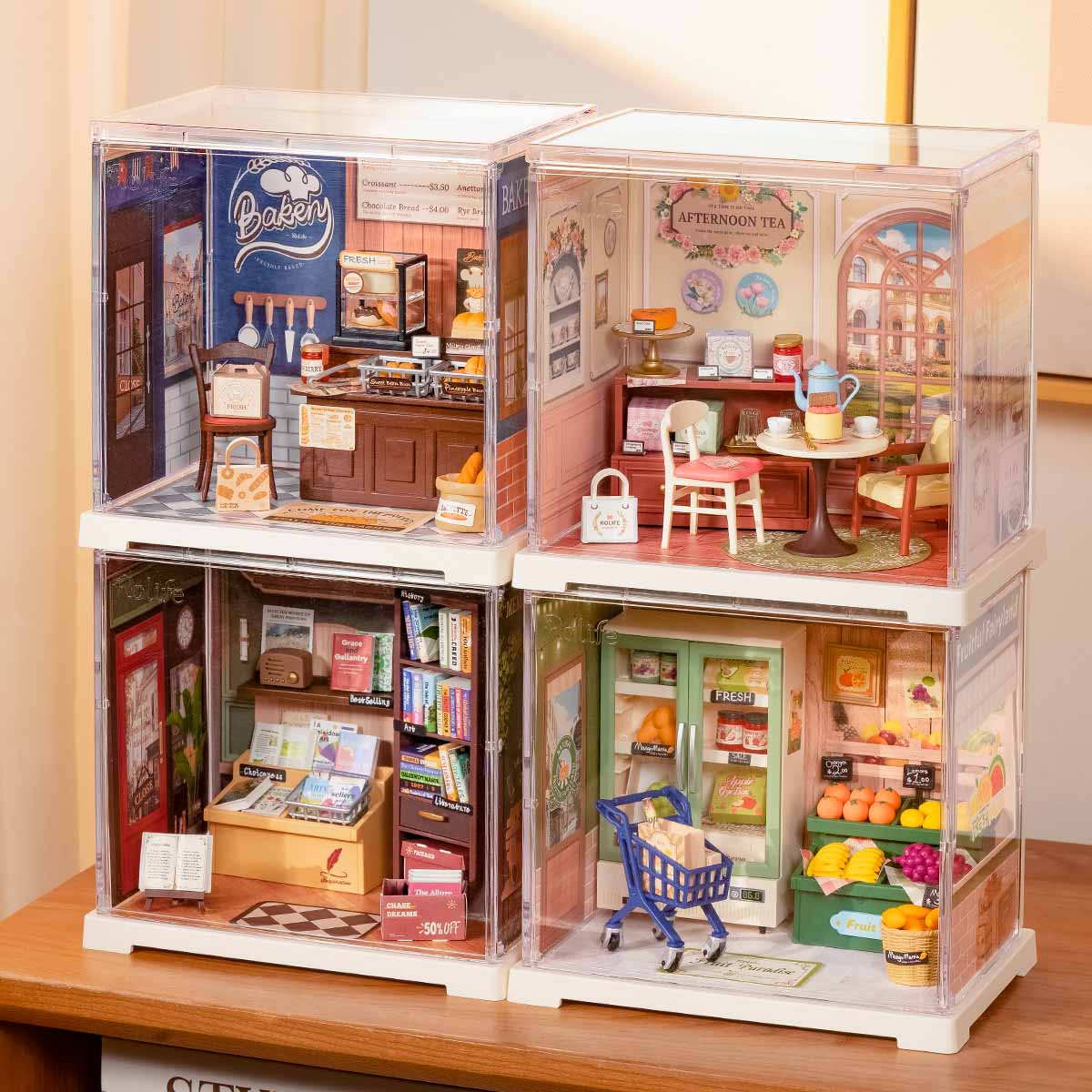 Rolife Nature Energy Fruits DIY Miniature House DWS01B, DIY miniature dollhouse kit, side view