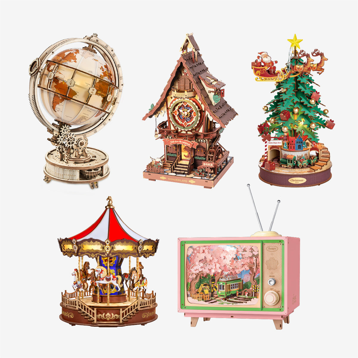 Robotime gift guide category banner for gifts under one hundred dollars featuring premium wooden puzzle kits