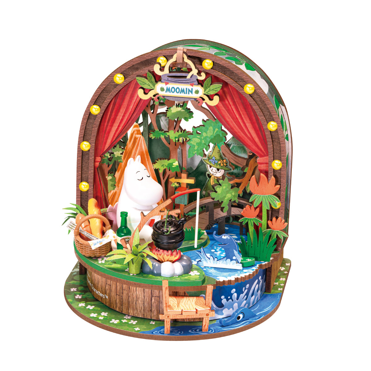 Rolife Moomintroll Forest Camp miniature isolated on a white background