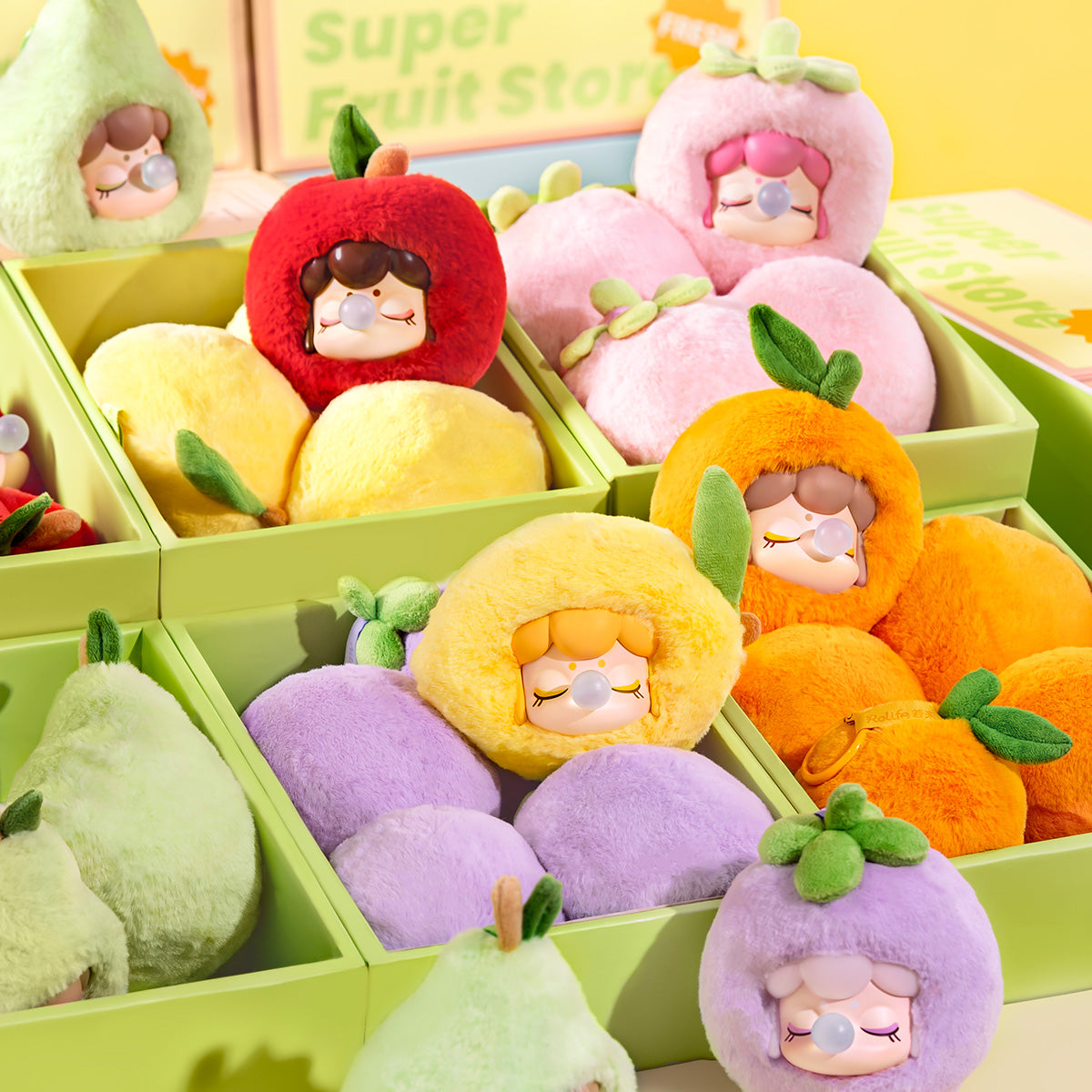 Rolife Nanci's Fruit Mood Surprise Plush Pendant MNCXX collectible figure, angled view showing detail and craftsmanship